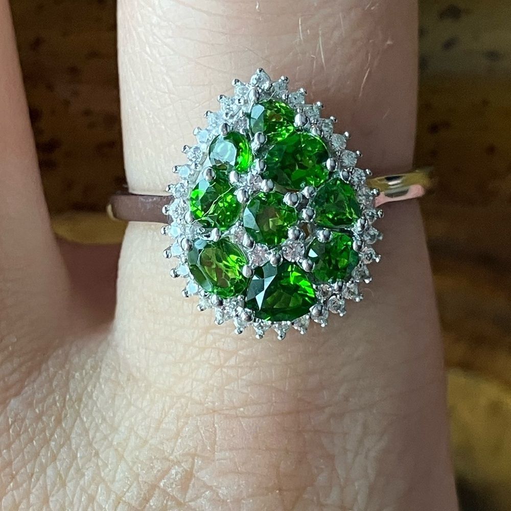 Natural Chrome Diopside Sterling Silver Ring Size 9